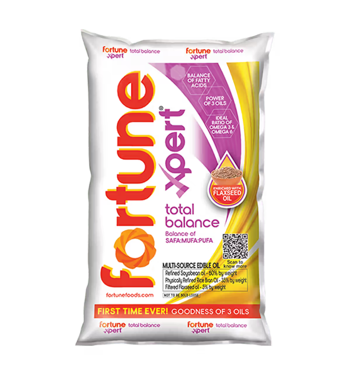 Fortune Xpert Total Balance Oil Blend Of Rice Bran Soyabean & Flaxseed Oil