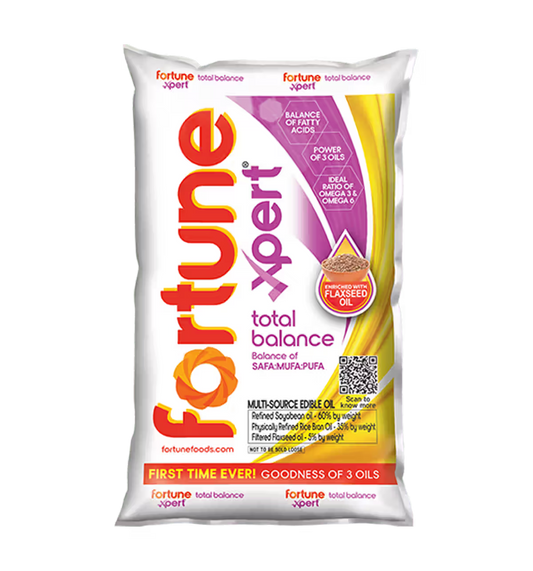 Fortune Xpert Total Balance Oil Blend Of Rice Bran Soyabean & Flaxseed Oil